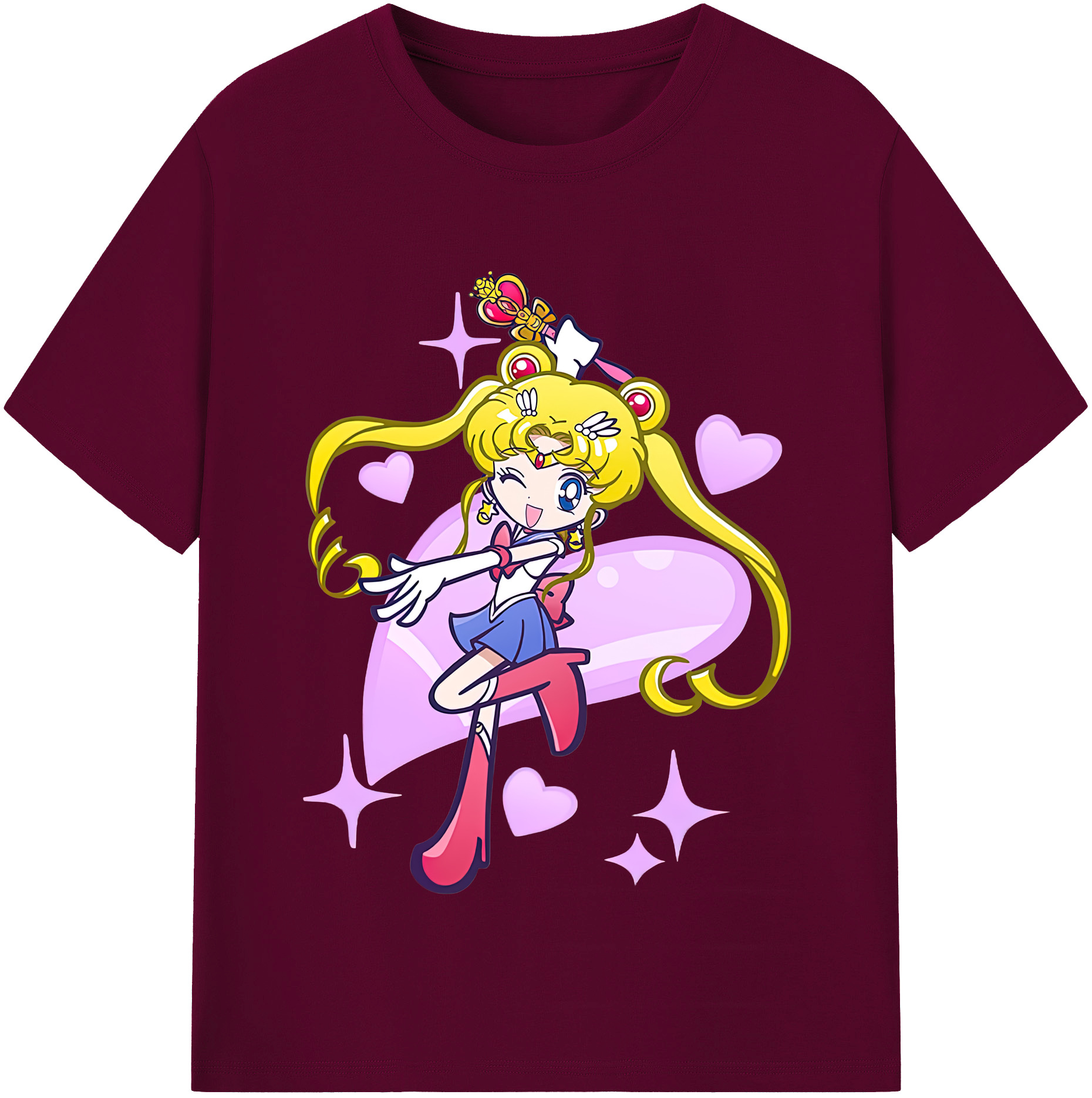 （画像用） 美少女戦士セーラームーン 月野 うさぎ つきの うさぎ Sailor Moon Tsukino Usagi レディースカジュアルプリントTシャツ（綿100％）